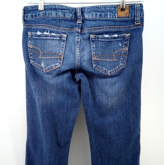 2009 American Eagle Favorite Boyfriend Wide Leg Retro Early 2000s Jeans 6 Long - Picture 8 of 13